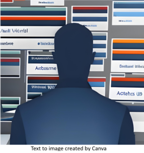 Person viewing research articles